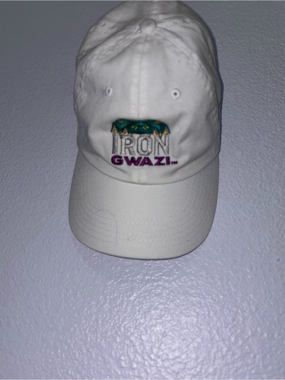 IRON Gwazi White Embroidered Baseball Cap